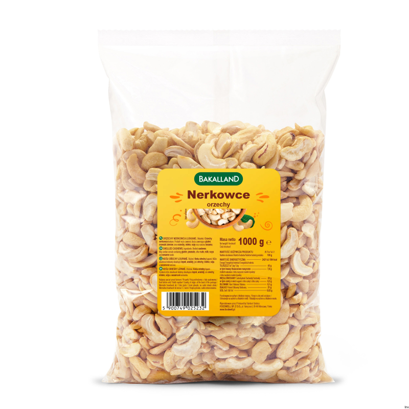Orzechy nerkowca 1kg BAKALLAND - źródło witamin i minerałów