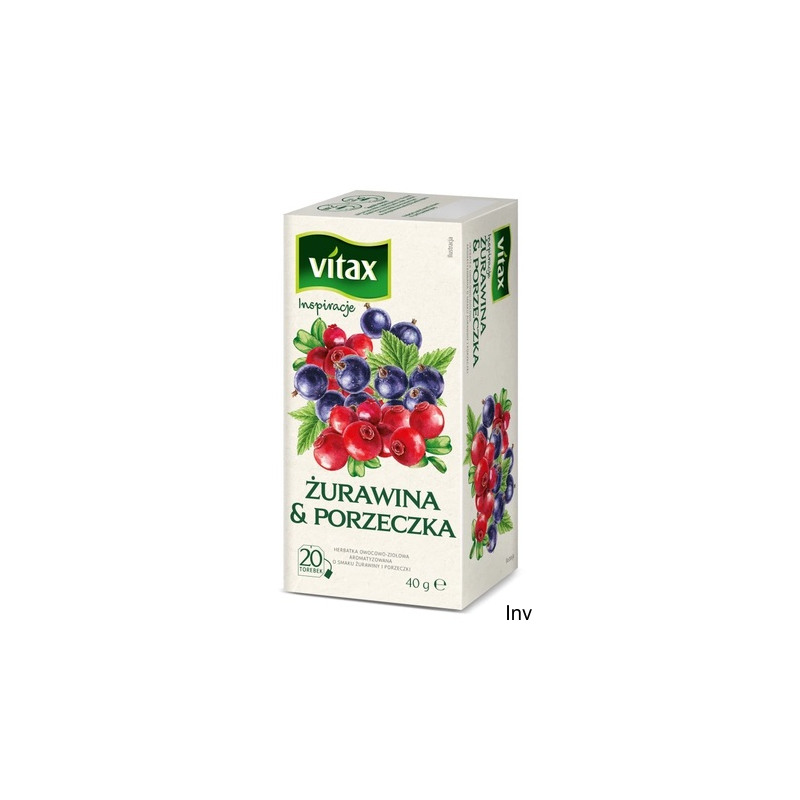 Herbata Vitax Żurawina i Porzeczka 20 torebek owocowo-ziołowa
