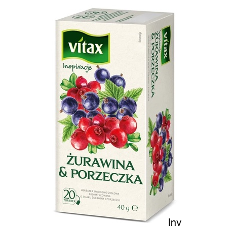 Herbata Vitax Żurawina i Porzeczka 20 torebek owocowo-ziołowa