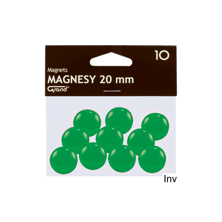 Magnesy zielone 20 mm Grand 10 sztuk do tablic magnetycznych