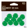Magnesy zielone 20 mm Grand 10 sztuk do tablic magnetycznych