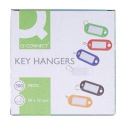 Zawieszki na klucze Q-CONNECT, 50x22mm, 100 szt., mix kolorów