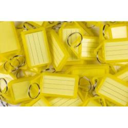 Zawieszki na klucze Q-CONNECT, 55x30mm, 40 szt., żółte
