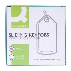 Zawieszki na klucze Q-CONNECT, 55x30mm, 40 szt., niebieskie