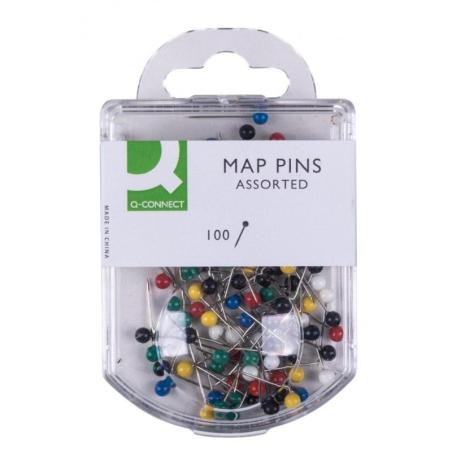 Szpilki Q-CONNECT, 4x20mm, w plastikowym pudełku, 100 szt., mix kolorów