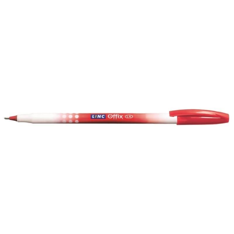 PAKIET Długopis LINC Offix, śr. kulki 1mm, gr. linii 0,33mm, czerwony
