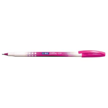 PAKIET Długopis LINC Offix, śr. kulki 1mm, gr. linii 0,33mm, różowy