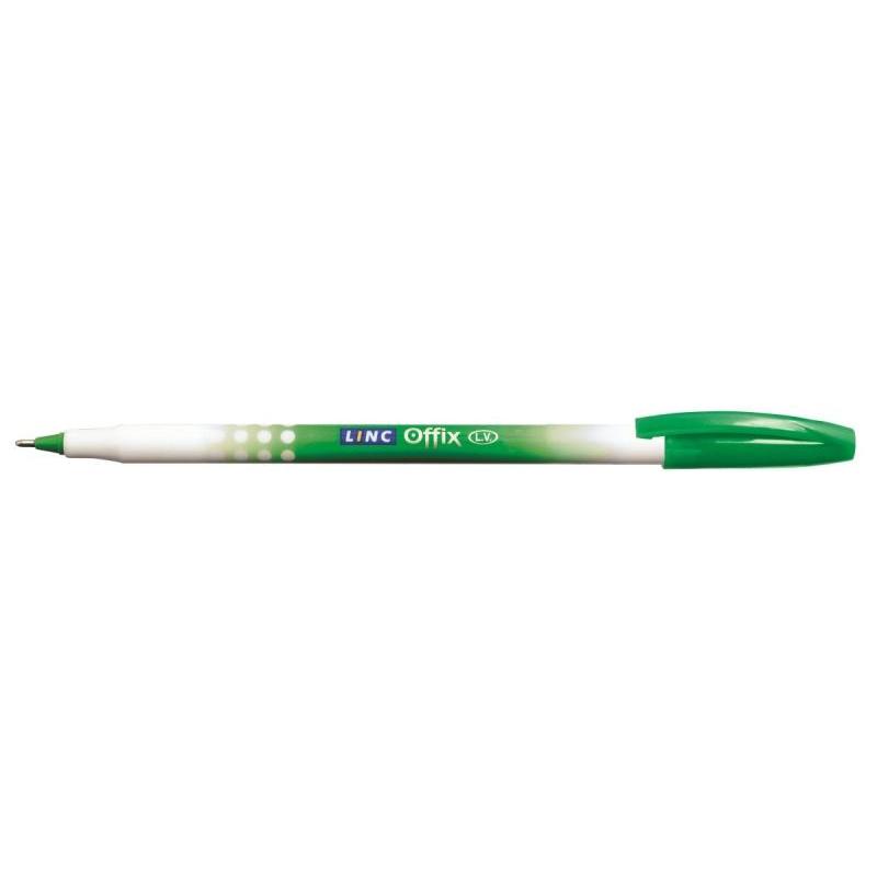 PAKIET Długopis LINC Offix, śr. kulki 1mm, gr. linii 0,33mm, zielony