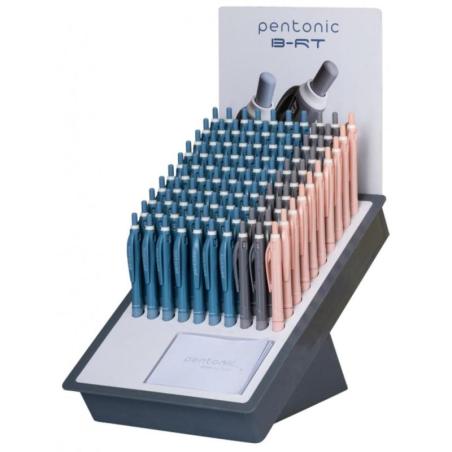 Display długopisów PENTONIC B-RT Shades, śr. kulki 0,7 mm, gr. linii 0,3 mm, 100 szt., mix kolorów