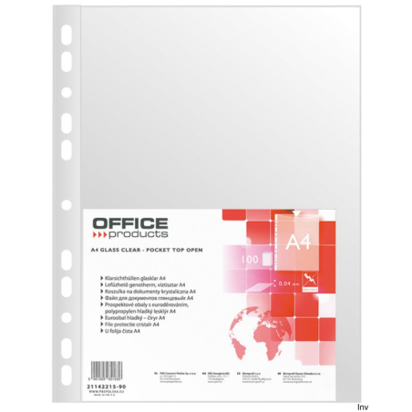 Koszulki na dokumenty A4 40 μm transparentne 100 sztuk Office