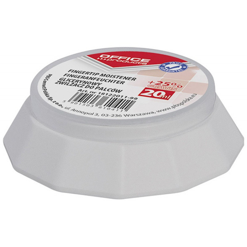 Zwilżacz glicerynowy OFFICE PRODUCTS, do palców, 20ml+25%, atest PZH, eukaliptus