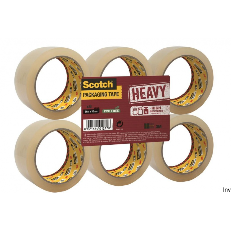 Taśma pakowa Scotch 3M Heavy kauczukowa 50mm x 66m transparentna do wysyłek