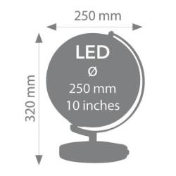 Globus TROIKA Terra Light, śr. 25cm, metalowa podstawa, czarno-srebrny