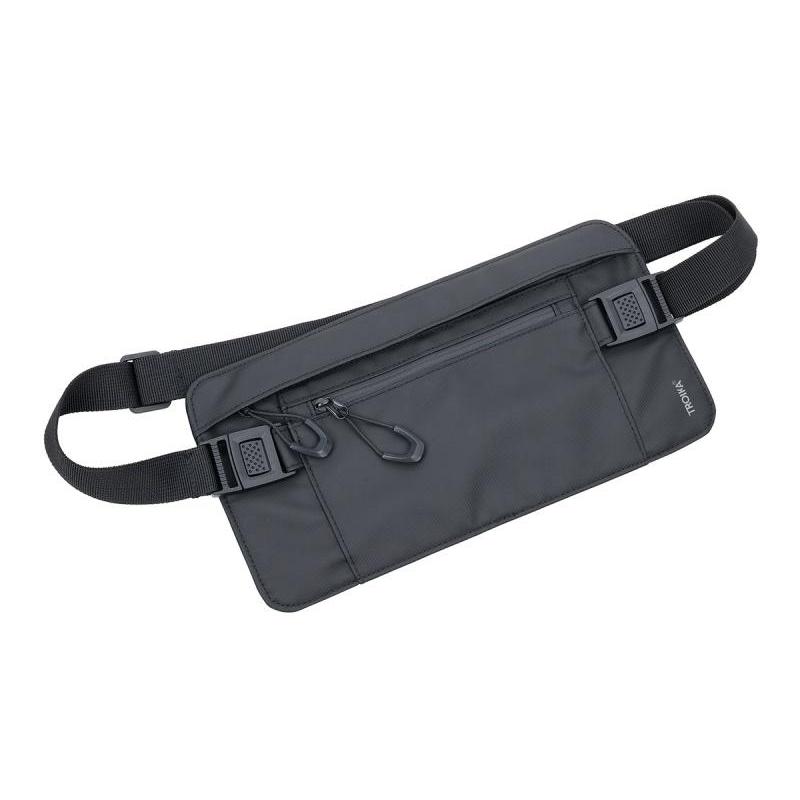 Saszetka TROIKA Black Belt Bag, na pasku, dwie kieszenie, czarna