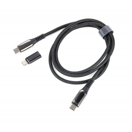 Kabel ładujący TROIKA Speedy, 1m, przejściówka USC-C na lightning, czarny