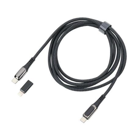 Kabel ładujący TROIKA Speedy XL, 2m, przejściówka USC-C na lightning, czarny