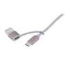 Kabel ładujący TROIKA Dreizack, 1m, 3w1, szary
