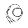 Kabel ładujący TROIKA Dreizack Pro, 1,2m, 3w1, czarny