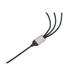 Kabel ładujący TROIKA Dreizack Pro, 1,2m, 3w1, czarny