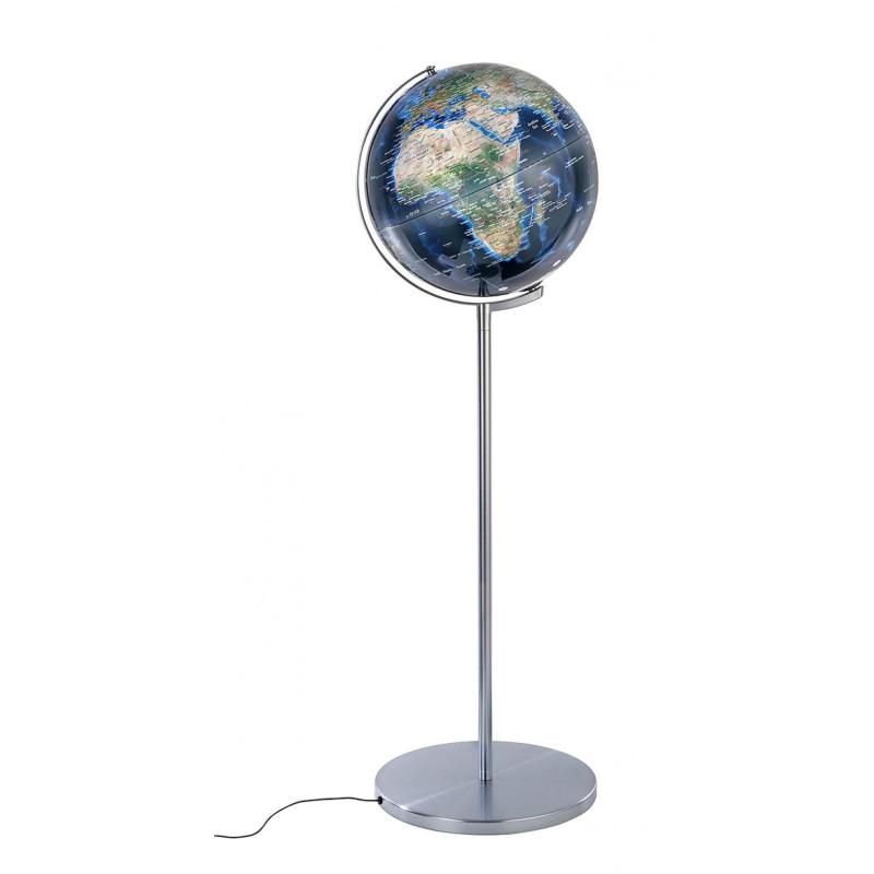 Globus TROIKA Sojus City Light, śr. 43cm, oświetlenie, metalowa podstawa, niebiesko-zielony