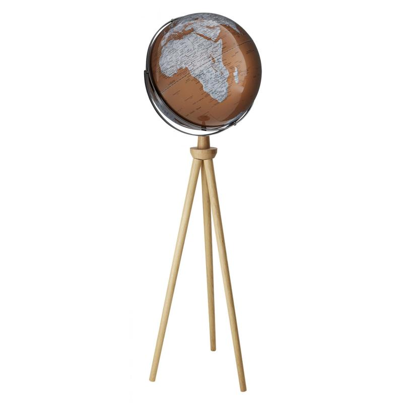 Globus TROIKA Sputnik, na stojaku, śr. 43cm, wys. 1,40m, brązowo-srebrny