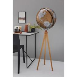 Globus TROIKA Sputnik, na stojaku, śr. 43cm, wys. 1,40m, brązowo-srebrny