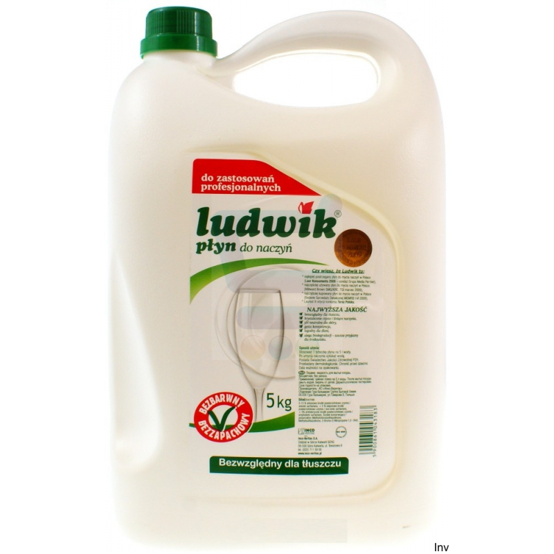 Ludwik Płyn do naczyń 5L hipoalergiczny bezbarwny bezzapachowy