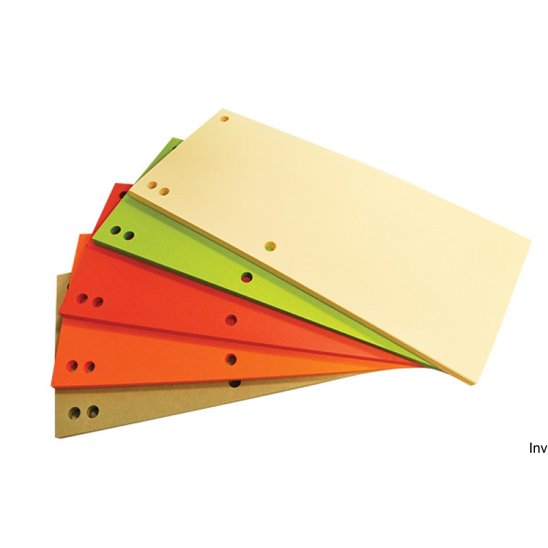 Przekładki kartonowe Office Products 1/3 A4 235x105mm 100 sztuk mix kolorów