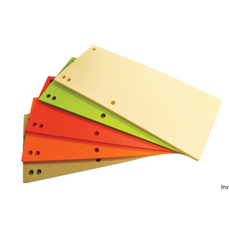 Przekładki kartonowe Office Products 1/3 A4 235x105mm 100 sztuk mix kolorów