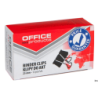 Klipy do dokumentów Office Products 25mm, czarne, metalowe, 12 sztuk