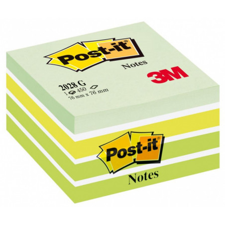 Kostka samoprzylepna POST-IT (2028-G), 76x76mm, 1x450 kart., zielona