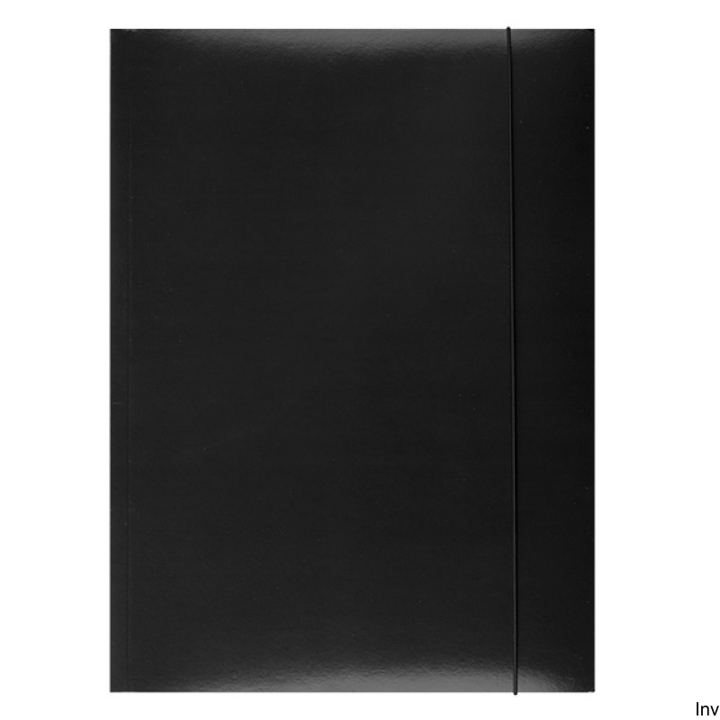 Teczka z gumką Office Product, karton A4 300gsm, 3-skrzydłowa, czarna