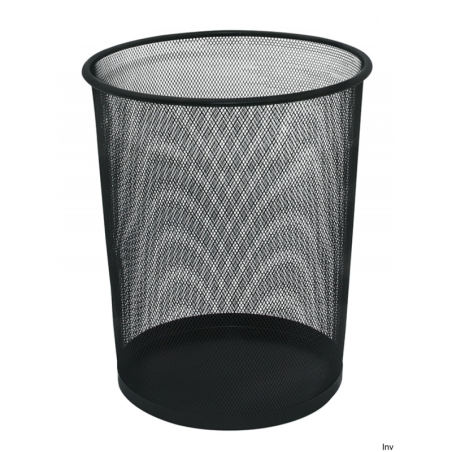Kosz na śmieci Q-Conect czarny metalowy 19L 295mm (góra) 240mm (dół) 340mm wysokości