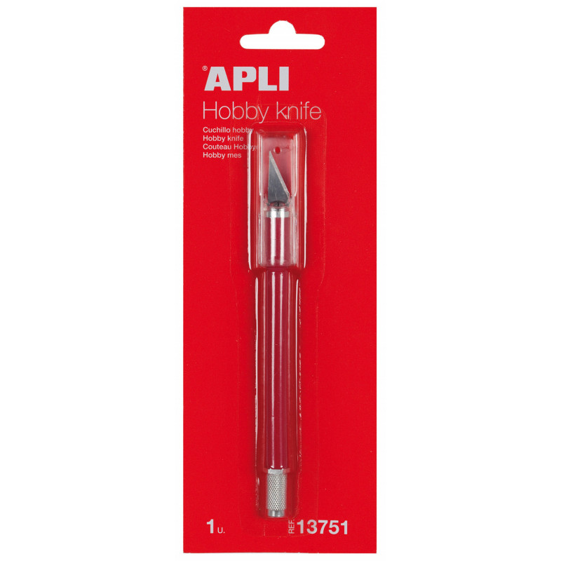 Nóż precyzyjny APLI Hobby Knife, skalpel, czerwony