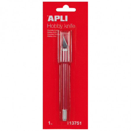 Nóż precyzyjny APLI Hobby Knife, skalpel, czerwony