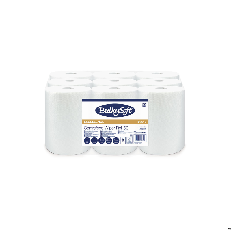 Ręcznik papierowy w roli mini 60m 2 warstwy biały 9 rolek Bulky Soft