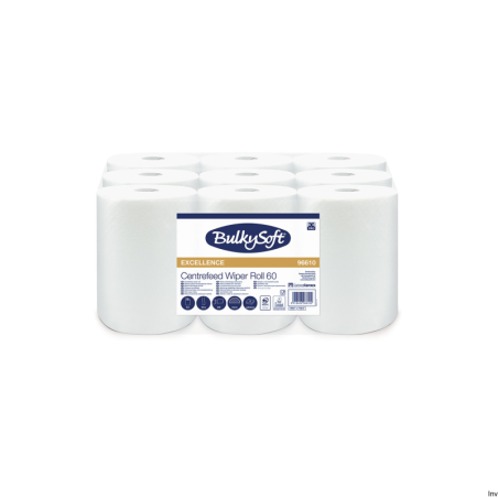 Ręcznik papierowy w roli mini 60m 2 warstwy biały 9 rolek Bulky Soft