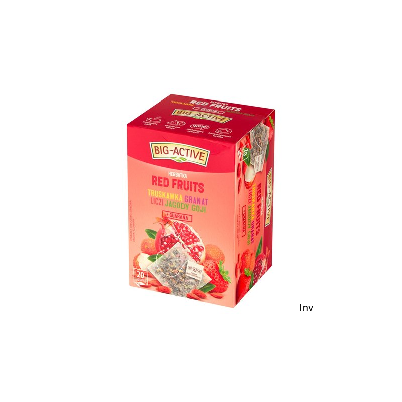 Herbata owocowo-ziołowa Big-Active Red Fruits 20 kopert 45g truskawka, granat, liczi, jagody goji
