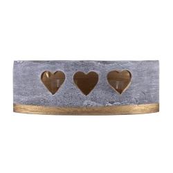 Lampion owal DONAU HOME Golden Heart, 270x95mm, grafitowy