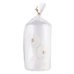 Świeca słupek DONAU HOME Dmuchawce, 70x130mm, biały