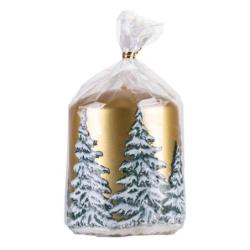 Świeca słupek DONAU HOME Frozen Dreams, 70x90mm, złoty