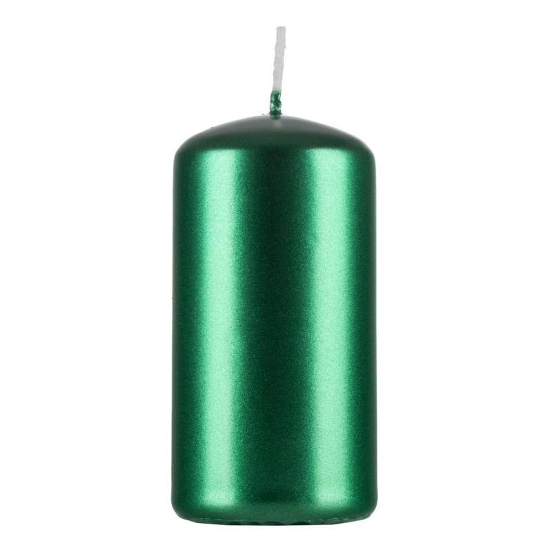 Świeca słupek DONAU HOME Standard Lakier, 50x100mm, 4 szt., zielony metaliczny połysk