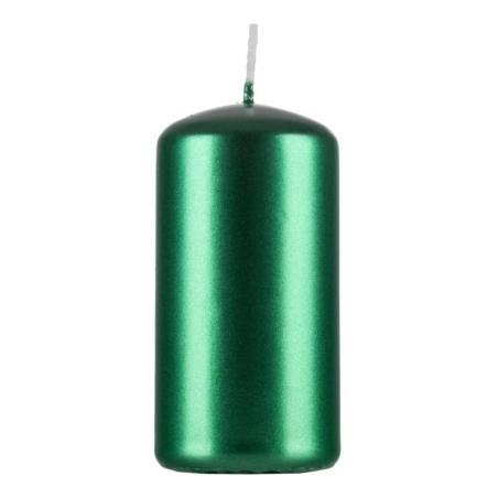 Świeca słupek DONAU HOME Standard Lakier, 50x100mm, 4 szt., zielony metaliczny połysk