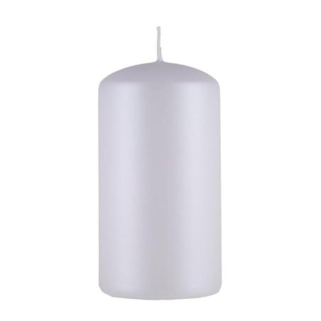 Świeca słupek DONAU HOME Standard Lakier, 60x115mm, biały metaliczny mat