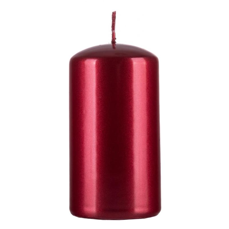 Świeca słupek DONAU HOME Standard Lakier, 60x115mm, czerwony metaliczny połysk