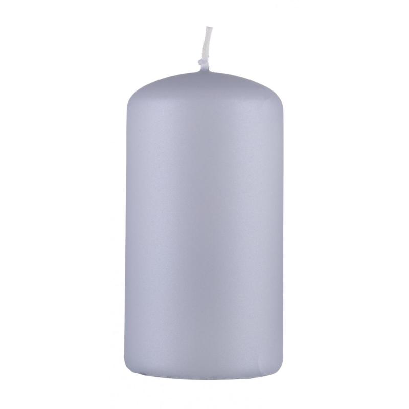 Świeca słupek DONAU HOME Standard Lakier, 60x115mm, jasny szary metaliczny mat