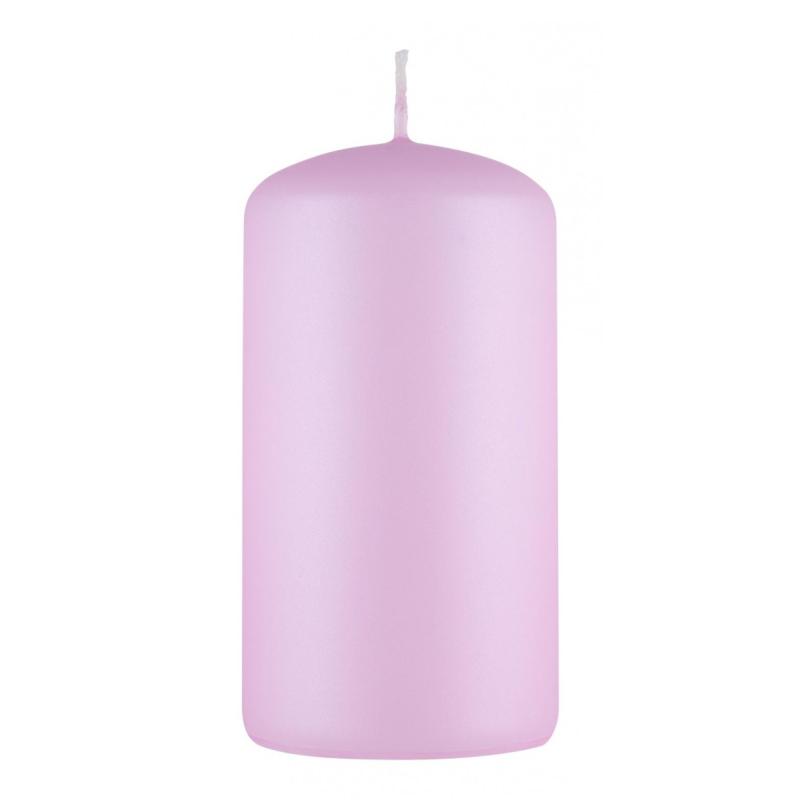 Świeca słupek DONAU HOME Standard Lakier, 60x115mm, różowy perła mat