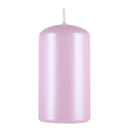 Świeca słupek DONAU HOME Standard Lakier, 60x115mm, różowy perła