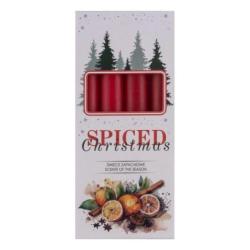 Świeca stołowa DONAU HOME Spiced Christmas, 20x170mm, 4 szt., pomarańcza z goździkami, czerwony
