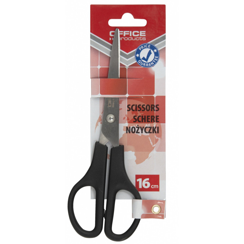 Nożyczki biurowe OFFICE PRODUCTS, klasyczne, 16cm, czarne